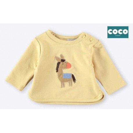 Coco Acqua Summer Baby Boy Yellow Sweatshirt Donkey