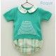 Foque Summer Baby Boy Turquoise and White Set