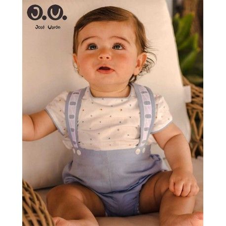 Jose Varon Summer Baby Boy Blue Set Spots
