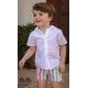 Jose Varon Summer Boy White Set Colourful Stripes