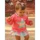 Cocote Summer Baby Girl Corale Set Star and Squares