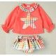 Cocote Summer Baby Girl Corale Set Star and Squares