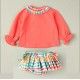 Cocote Summer Baby Girl Corale Set Star and Squares