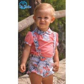 DBB Collection Verano Conjunto bebé niño Naranja Hojas