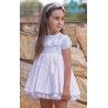 DBB Collection Verano Vestido niña Blanco Rayitas Rosas