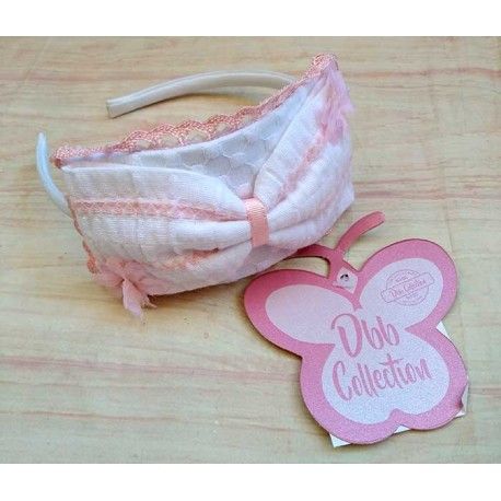 DBB Collection Summer White Headband Pink Stripes