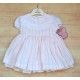 DBB Collection Verano Vestido niña Blanco Rayitas Rosas