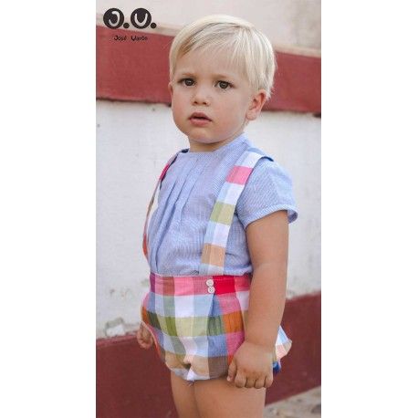 Jose Varon Summer Baby Boy Blue Set Squares