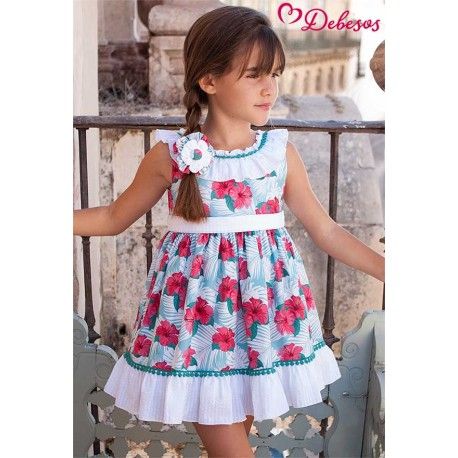 Debesos Summer Girl Printed Dress Flowers