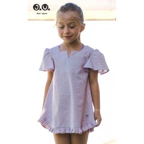 Jose Varon Summer Girl White Dress with Plumetis