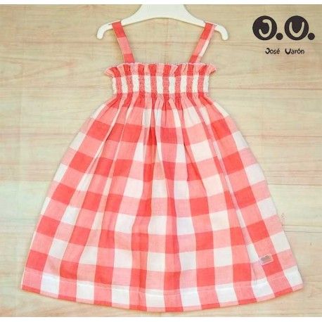 Jose Varon Summer Girl Dress Corale Squares