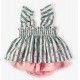 Coco Acqua Summer Baby Girl Set Blue Stripes and Pink Squares