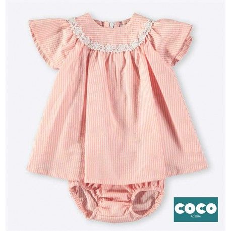 Coco Acqua Verano Vestido bebé niña Rayas Rosas