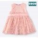 Coco Acqua Summer Baby Girl Pink Dress with Tulle and Daisies