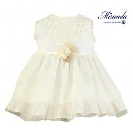 Miranda Verano Vestido bebé niña Ceremonia Crudo