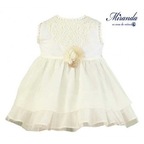 Miranda Summer Baby Girl Beige Dress Ceremony