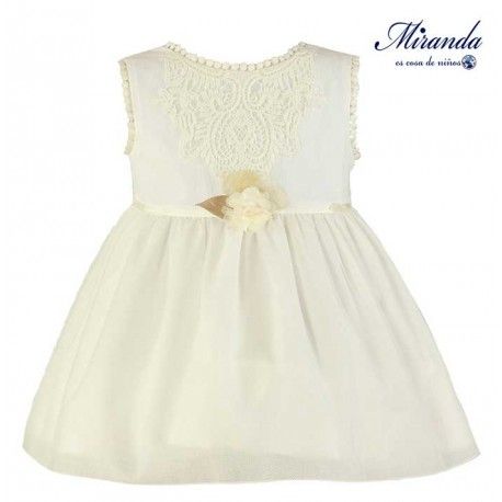 Miranda Verano Vestido niña Ceremonia Crudo