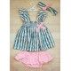 Coco Acqua Summer Baby Girl Set Blue Stripes and Pink Squares