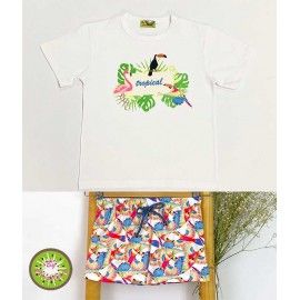 Candelaria Verano Conjunto niño Baño Boxer Tropical