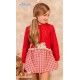 Nekenia Invierno Vestido niña Rojo Pata de Gallo