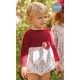 Juliana Winter Baby Boy Dark Red Romper Mushrooms