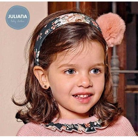 Juliana Winter Headband Flowers with Pompom
