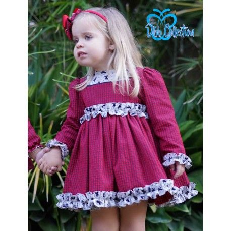 DBB Collection Invierno Vestido niña Cuadritos Rojos