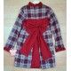 DBB Collection Invierno Vestido niña Cuadros Granates Fajín