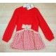 Nekenia Invierno Vestido niña Rojo Pata de Gallo