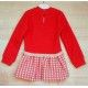 Nekenia Winter Girl Red Dress Squares