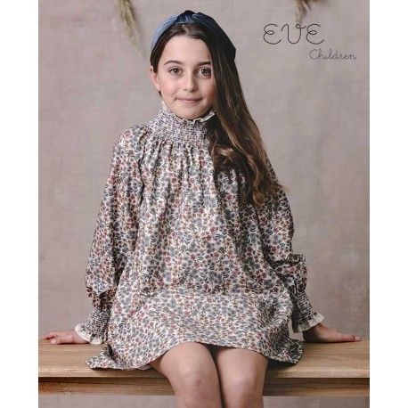 Eve Children Winter Girl Printed Dress Flowers