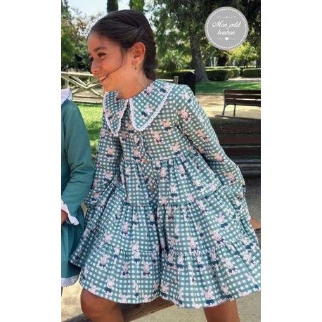 Mon Petit Bonbon Winter Girl Dress Rabbits