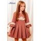 Nekenia Invierno Vestido niña Color Teja Tablas