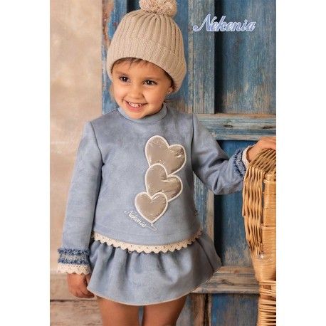 Nekenia Winter Baby Girl Blue Set Hearts