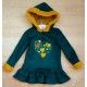 Vera Winter Girl Dark Green Dress Hearts with Hood