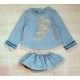 Nekenia Invierno Conjunto bebé niña Azul Corazones