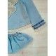 Nekenia Invierno Conjunto bebé niña Azul Corazones