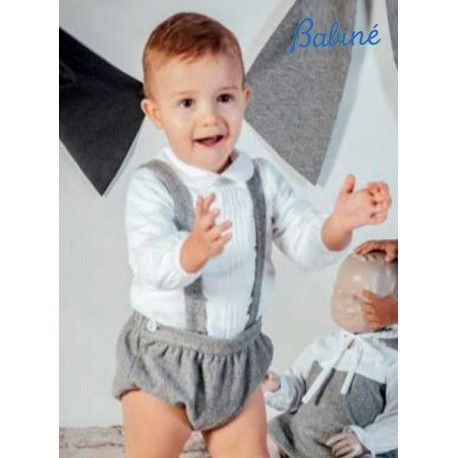 Babiné Invierno Conjunto bebé niño Blanco y Gris