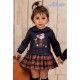 Nekenia Invierno Vestido bebé niña Marino Cuadros