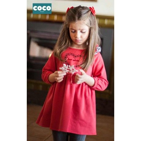 Coco Acqua Invierno Vestido niña Felpa Rojo