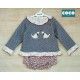 Coco Acqua Winter Baby Girl Gray Set Puppys