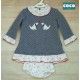 Coco Acqua Winter Baby Girl Gray Dress Puppys