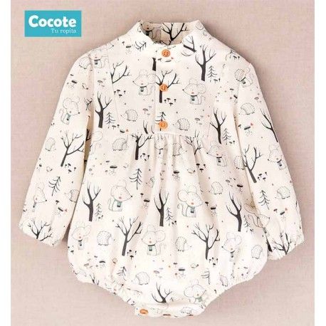 Cocote Winter Baby Boy White Romper Little Mouse
