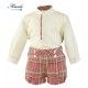 Miranda Invierno Conjunto bebé niño Blanco y Cuadritos