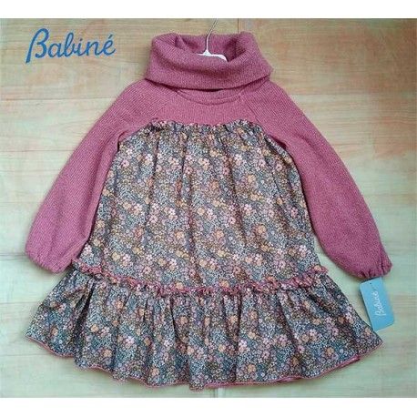 Babine Winter Girl Mauve Dress Flowers