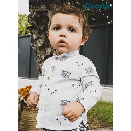Cocote Winter Baby Boy White Shirt Bears