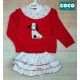 Coco Acqua Winter Baby Girl Red Set Puppy