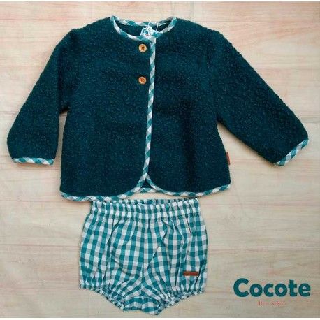 Cocote Invierno Conjunto bebé niño Turquesa Quemado