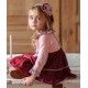 Miranda Invierno Vestido niña Rosa y Burdeos Corazón