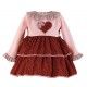 Miranda Invierno Vestido niña Rosa y Burdeos Corazón
